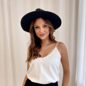 Alternative view of Top z koronką biały