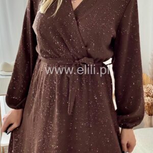 Alternative view of Sukienka Tokio shine czekolada