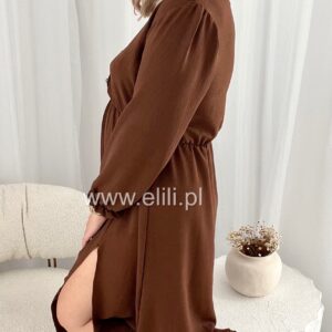 Alternative view of Sukienka Ewa gładka czekoladowa