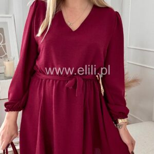 Alternative view of Sukienka Zuzanna  gładka bordo