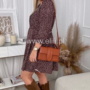 Alternative view of Sukienka Ewa mini czekoladowa w kropki