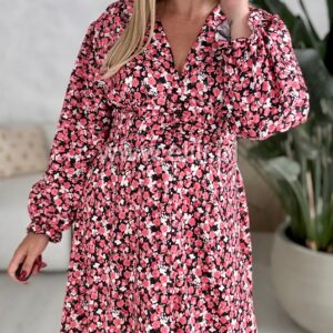 Alternative view of Sukienka Primigi maxi czarna w pudrową łączkę