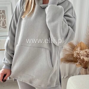 Alternative view of Komplet z kapturem i rozcięciami szary