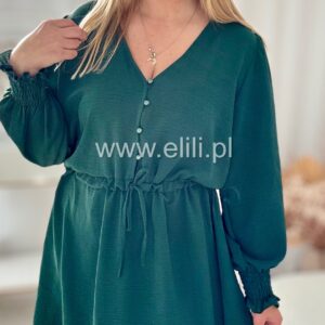 Alternative view of Sukienka Ligia plus size gładka butelkowa