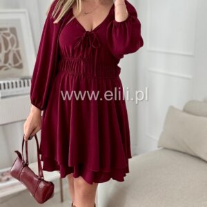 Alternative view of Kombinezon plus size - sukienka bordo preorder