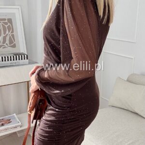 Alternative view of Sukienka Sara kryształki czekolada preorder