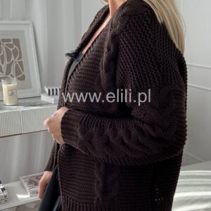 Alternative view of Sweter warkocz czekolada
