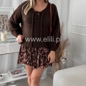 Alternative view of Sweter wiązany czekolada