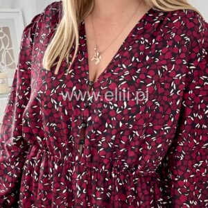 Alternative view of Sukienka Ewa plus size bordowe listki