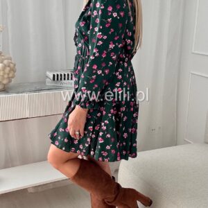 Alternative view of Sukienka Ewa mini butelkowa w kwiatki